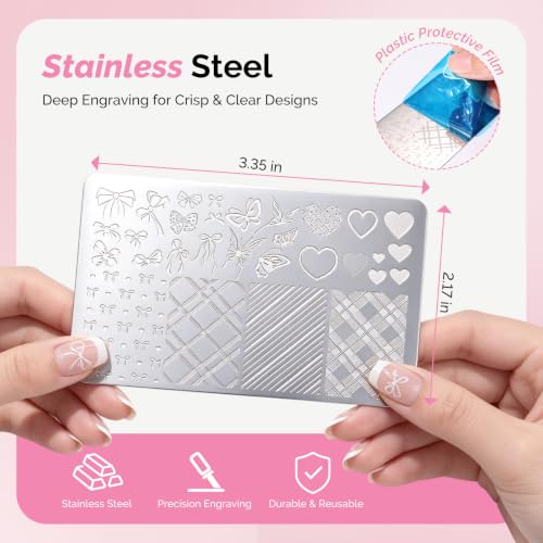 MelodySusie French Tip Tool, Nail Art Stamper, Rotatable Nail Stamp, 6PCS - color: Clear