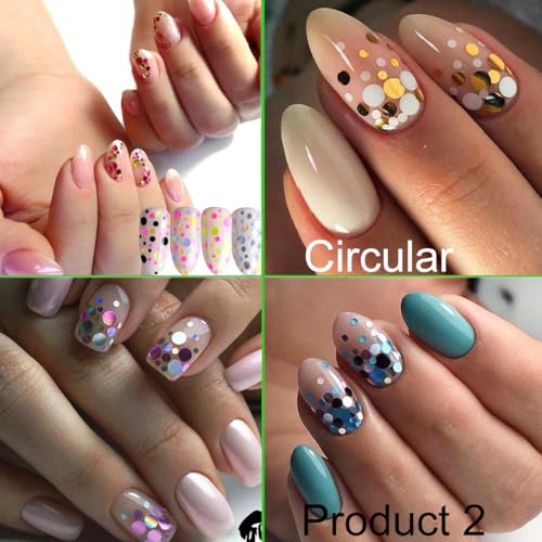 Holographic Nail Art Sequins, 3 Boxes 36 Grids