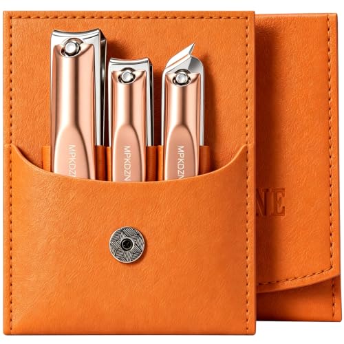 Nail Clippers Set, Fingernail and Toenail Clipper Cutters Trimmers Kit - color: 3Pack - Rose Gold