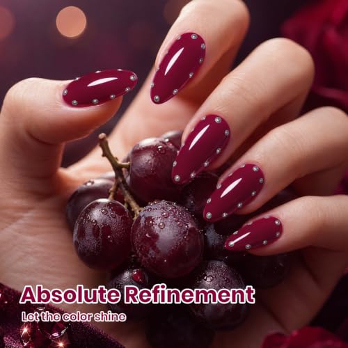 Beetles Midnight Burgundy Gel Nail Polish, 15ML Dark Red Gel Polish - color: C - Red | Midnight Burgundy
