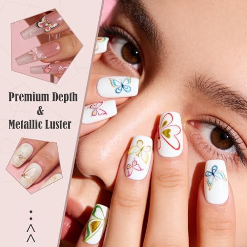 15 Sheets Butterfly Nail Stickers,5D Embossed Butterfly Nail Decals - style: Butterfly