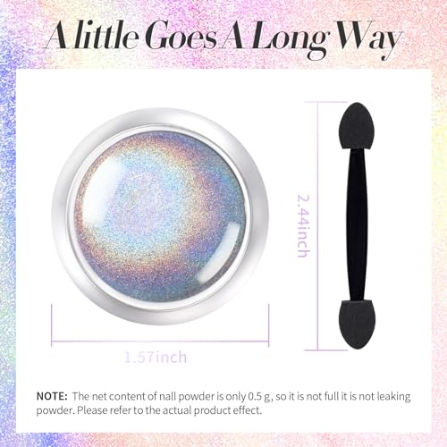 BORN PRETTY Holographic Nail Powder Fine Rainbow Iridescent Effect - color: Color 4