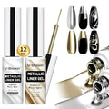 Metallic Mirror Painted Drawing Gel,Silver&Bronze Gold Metal - color: Mirror Silver+Bronze Glod