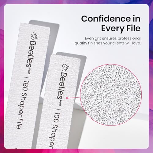 Beetles Pro 100 Grit Nail Files for Acrylic Nails - color: A-white-100