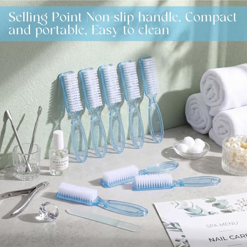 Patelai 15 Pieces Nail Brush Handle Grip for Fingernail Toe Scrub Cleaning - color: Blue
