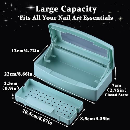 SUTOKAKA Nail Tool Sterilizer Box Plastic Disinfectant Container, Blue - color: Liftable Blue