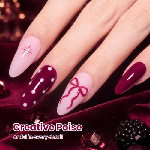 Beetles Midnight Burgundy Gel Nail Polish, 15ML Dark Red Gel Polish - color: C - Red | Midnight Burgundy