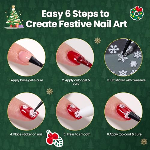 Beetles Snowflake Nail Art Stickers 30 Sheets 3D Nail Stickers - color: G-White-30-2