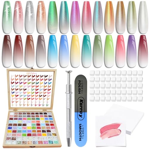 Sponges Pat Gel Ombre Nails, 100Colors Patting Paint Nail Art Ombre Gel Kit - size: 100 Colors Set