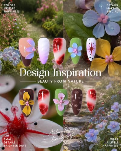 Buleens 100% Handmade Acrylic Press On Nails Medium Almond 10PCS Size M - color: Colorful Flower, size: M