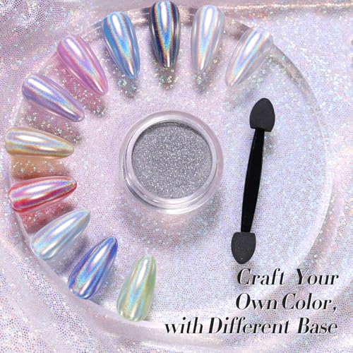 BORN PRETTY Holographic Nail Powder Fine Rainbow Iridescent Effect - color: Color 4