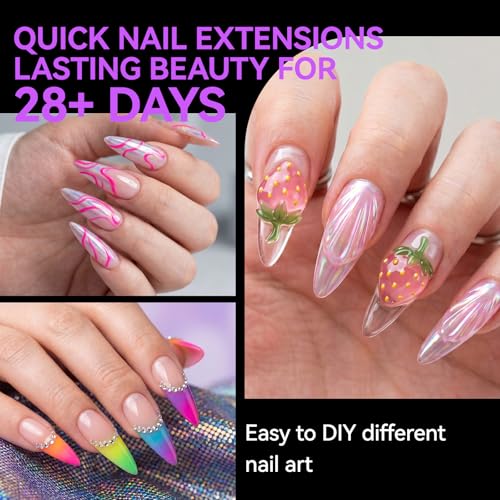 gelike ec Gel Nail Tips: 84Pcs XXL Almond 3-in-1 Quick French Matte Tips - color: D1-XXL Almond Dual Forms