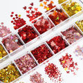Fall Maple Leaf Nail Glitter Sequins Autumn Holographic Leaf Flakes 1 Box - color: W24
