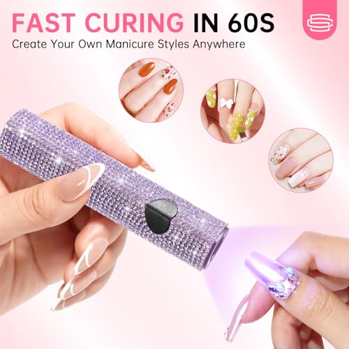 UV Light for Gel Nails, Handheld UV Nail Lamp - color: Purple Diamond