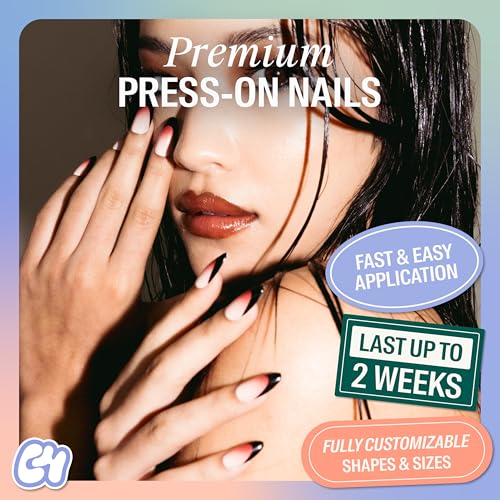 Chillhouse Chill Tips Signatures Press On Nails Kit, Flesh to Death - 30 Nail Shapes & Sizes, Dual-Sided Buffer & File, Cuticle Stick & Glue - Long-Lasting Nail Art Manicures - color: Flesh to Death