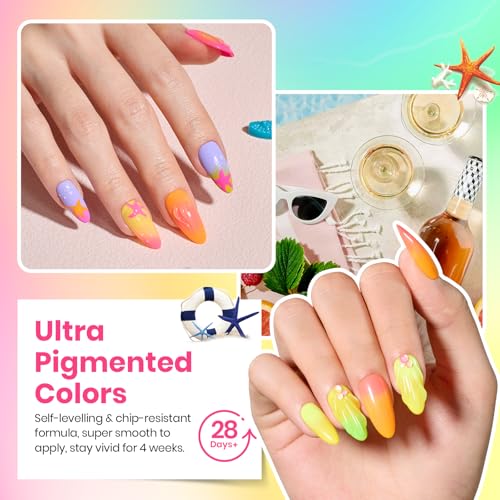 Beetles Neon Gel Polish Set, Colorful Holidays Collection, 36 Colors Gel - color: Colorful holidays