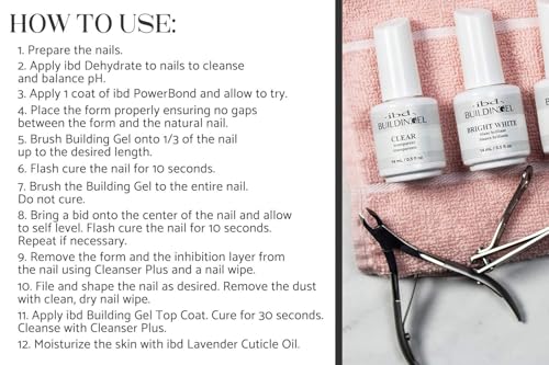IBD Building Gel Clear – Hard Builder Gel for Nails Extensions, Soak-Off UV/LED for Sculpting & Strengthening, Nail Enhancement Gels, 0.5 oz - color: Clear