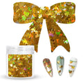 Laza 2.5g Chunky Glitter Bowknot Shaped Confetti Nail Sequins - color: Metallic Gold