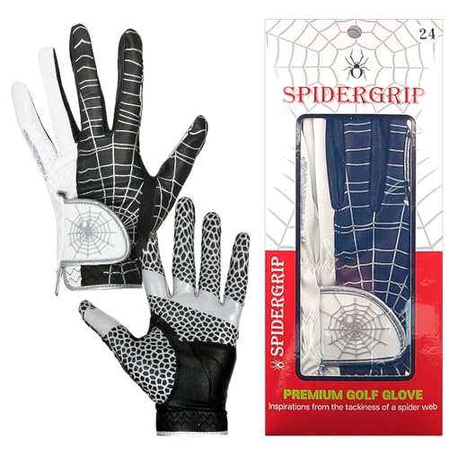 Spider Grip Men's Golf Glove - color: Silver, size: Men Extra Large (25)