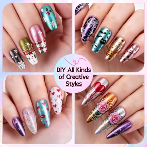 TOROKOM 12 Colors Nail Art Pens Set, Nail Art Markers 3D Nail Polish Pens - color: 12 Color Dual-Ended B