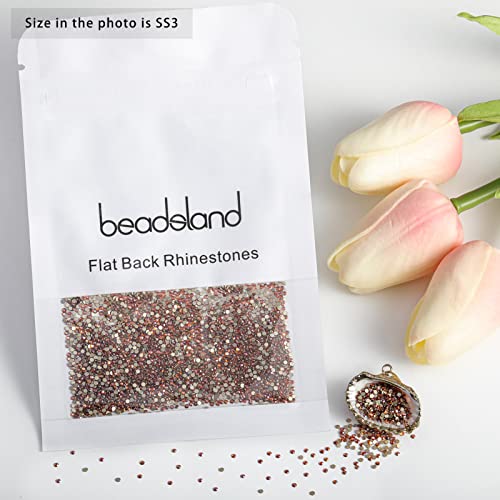 Beadsland Flat Back Crystal Rhinestones,Amber, SS3, 1440pcs - color: Amber, size: SS3/1440pcs