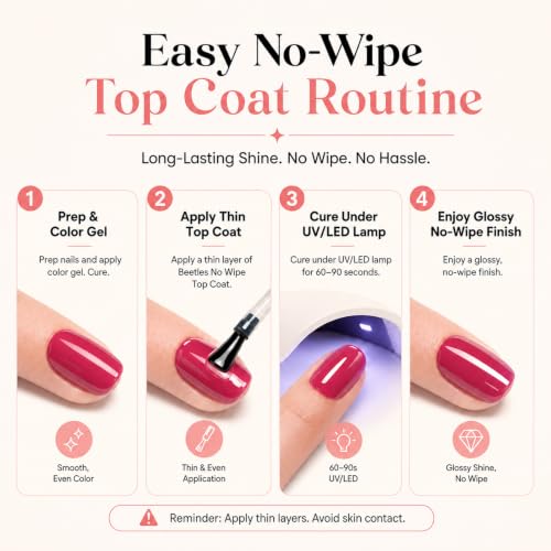 Beetles Gel Polish No Wipe Glossy Gel Top Coat Long Lasting 1Pcs 15ml - color: A-Clear-1