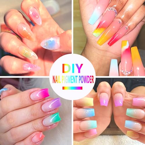 Neon Nail Pigment Set 10 Colors Ombre Powder Extra Fine Glitter