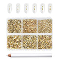 Beadsland Flatback Rhinestones, Metal Sunlight, 7200pcs Mixed 6 Sizes - color: Metal Sunlight