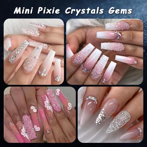 Tiny Nail Rhinestones 1.5mm Clear AB Mini Pixie Crystals Gems - color: Clear AB Mini