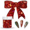 Laza 2.5g Chunky Glitter Bowknot Shaped Confetti Nail Sequins - color: Metallic Red