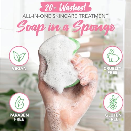 Spongables Pedi Scrub Foot Exfoliating 20+ Wash Sponge, Peppermint and Tea Tree, 3 Count - color: Mint, size: 1 Count (Pack of 3)