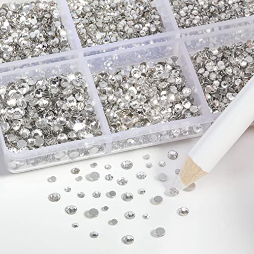Beadsland Flatback Rhinestones, Crystal, 7200pcs Mixed 6 Sizes - color: Crystal