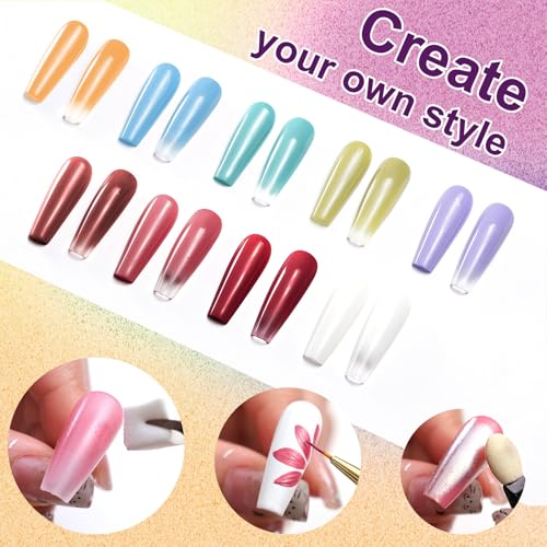 Gradient Painting Gel, 9 Colors OmbrePaint Gel Nail Polish - color: F Bechside Candy
