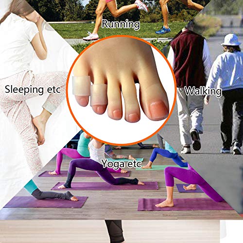 Hoogoo 10 Pack Pinky Toe Sleeves Protectors, Toe Covers, Protect Toe from Rubbing,Discomfort Caused by Long-time Walking Translucent Colour - color: Translucent