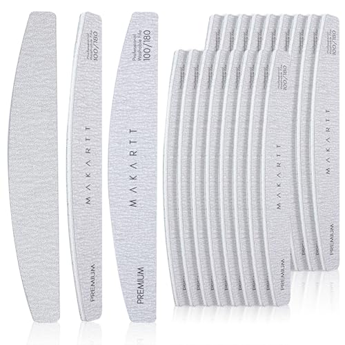 Makartt 100/180 Grit Nail Files, 20PCS Zebra Emery Boards for Nails - size: 20pcs-100/180Grit