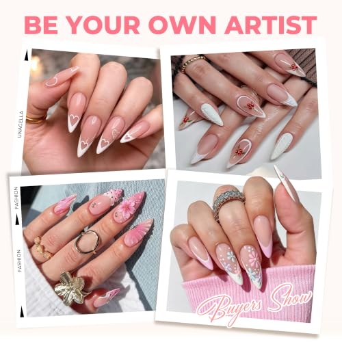 UNA GELLA Medium Stiletto Nail Tips 450PCS Fake Acrylic Gel Nail Tips