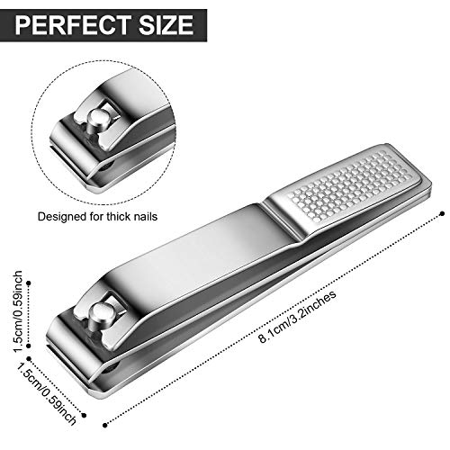 Mudder 6 Pcs Large Toenail Clippers Straight Edge Cutters, Silver - color: Silver
