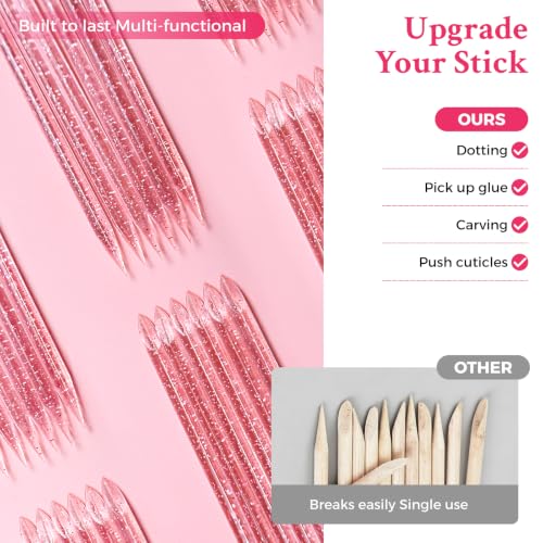 20 Sets 7-in-1 Press On Nail Prep Kit, Nail Prep Application Disposable Kit - color: Pink