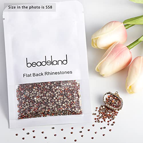 Beadsland Flat Back Crystal Rhinestones,Amber, SS8, 1440pcs - color: Amber, size: SS8/1440pcs