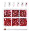 Beadsland Flatback Rhinestones, Light Siam, 7200pcs Mixed 6 Sizes - color: Light Siam
