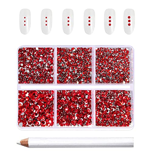 Beadsland Flatback Rhinestones, Light Siam, 7200pcs Mixed 6 Sizes - color: Light Siam