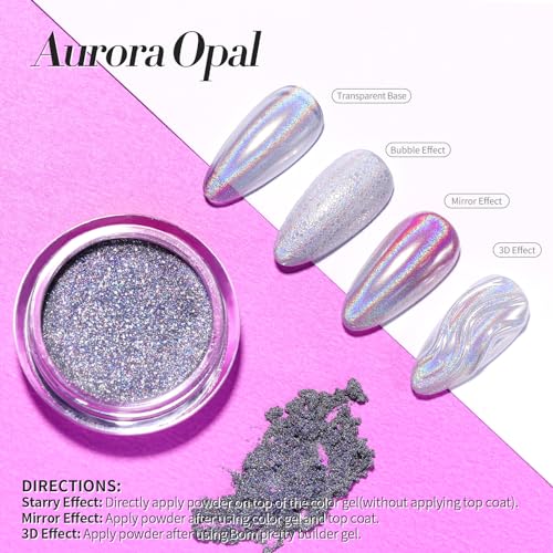 BORN PRETTY Holographic Nail Powder Fine Rainbow Iridescent Effect - color: Color 4