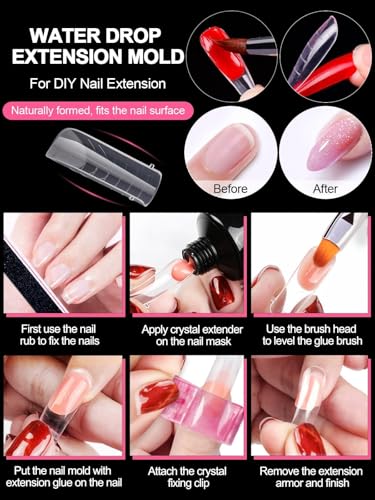 EBANKU 120Pcs Matte Dual Nail Forms Clear Poly Gel Nail Molds - color: Clear