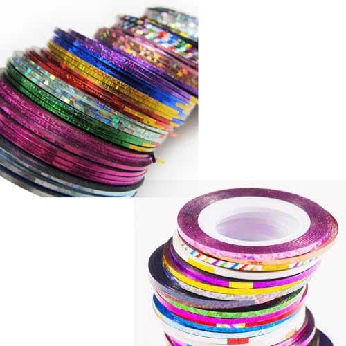 Gold Nail Art Striping Tape Lines Kit Silver Nails Striping Tape - color: Blue