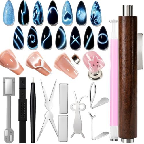 AZUREBEAUTY Cat Eye Magnet, Dual‑Head 3‑in‑1 Magnet Pen Magnet for Nails - size: 11Pcs