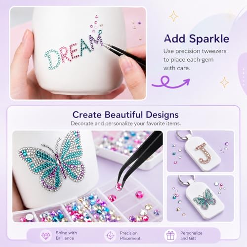 40000 PCS Rhinestone Bedazzling Kit with 3 B7000 Glues, 40 Colors 3mm Flatback Resin Gems for Crafts, Shoes, Clothes, Tumblers, Nail Art DIY