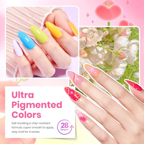 Beetles Fall Gel Polish Set, 36 Colors Jelly Solid Glitter Gel - color: Dewdrop Flora