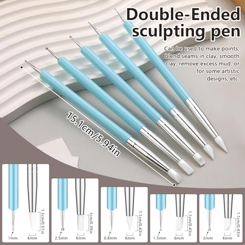 10 Pcs Silicone Clay Tools, Silicone Sculpting Tools, Polymer Clay Tools - color: Color C