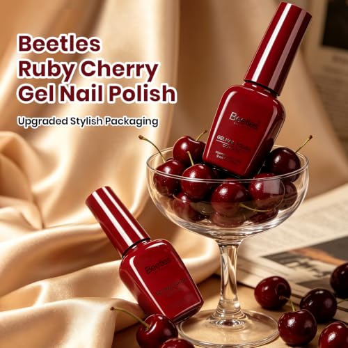 Beetles Burgundy Gel Polish - Fall Nails, Ruby Cherry Dark Red Gel Polish - color: C - Burgundy Red | Ruby Cherry