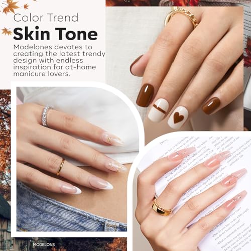 modelones Gel Polish Builder Nail Set, Base Colors 8-in-One Jelly Caramel - color: Builder Warm Sheer Nude Translucent